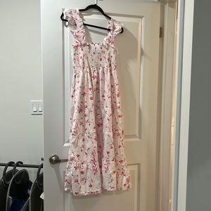 Hill House Pink and White Maxi Dress